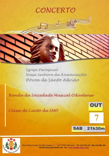 Cartaz Banda e Classe Canto Juvenil 07 de Outubro 2017